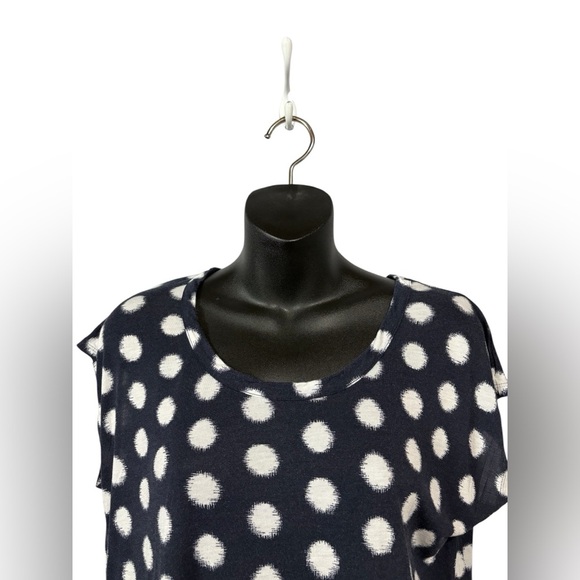 Michael Kors, Polka Dot T-Shirt, Small, Navy And White - Picture 3 of 8